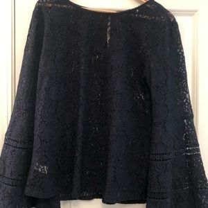 Ann Taylor LOFT lace bell sleeve blouse